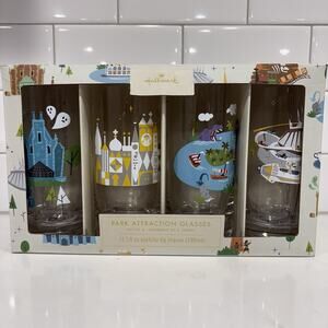 Hallmark Walt Disney World Parks 50th anniversary 4 Glass Set Jungle Cruise New